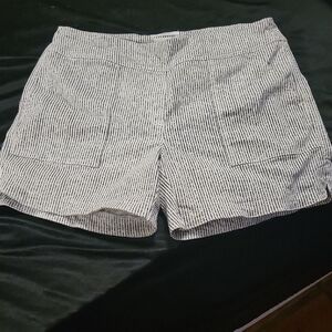 Westbound Black and White Striped Shorts Size 12